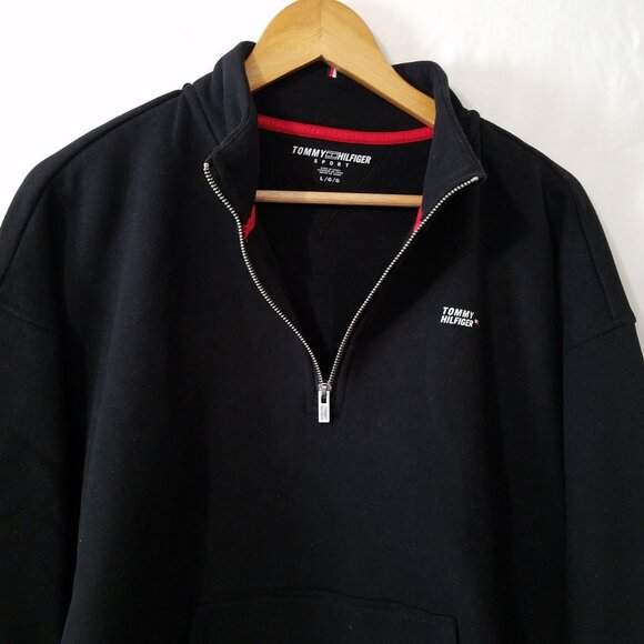 Tommy Hilfiger Unisex Quarter-Zip Sweatshirt – Blck - Size Large - NWT - Picture 11 of 11